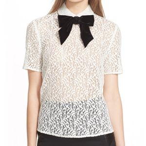 The Kooples Lace Bow Top